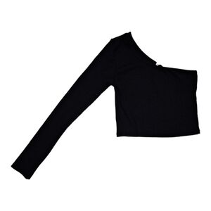 Women's Size S Better Be One Shoulder Black Crop Top